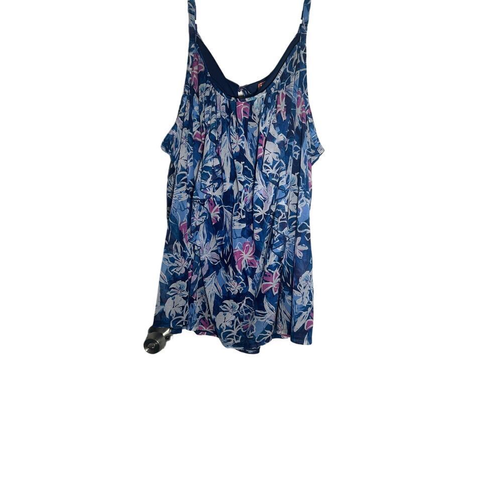 Lane Bryant Blue Layered Chiffon Tank